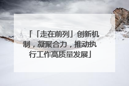 「走在前列」创新机制，凝聚合力，推动执行工作高质量发展