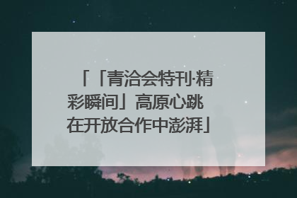 「青洽会特刊·精彩瞬间」高原心跳 在开放合作中澎湃
