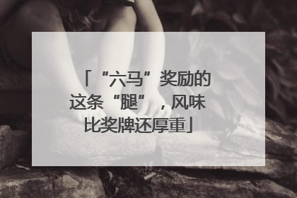 “六马”奖励的这条“腿”，风味比奖牌还厚重
