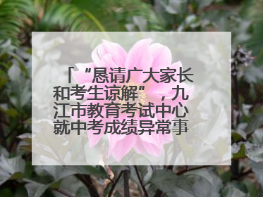 “恳请广大家长和考生谅解”，九江市教育考试中心就中考成绩异常事件致歉！