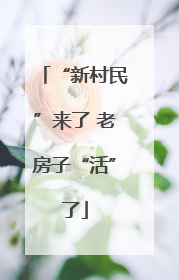 “新村民”来了 老房子“活”了
