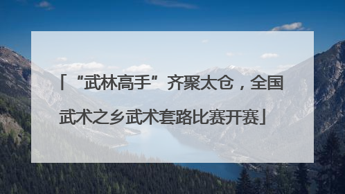 “武林高手”齐聚太仓，全国武术之乡武术套路比赛开赛