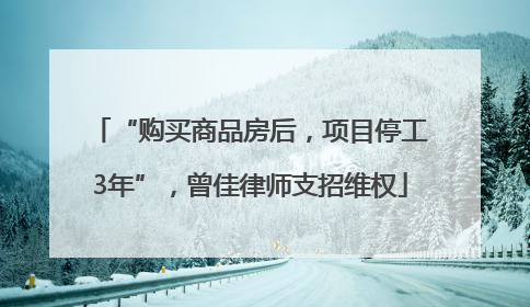 “购买商品房后，项目停工3年”，曾佳律师支招维权