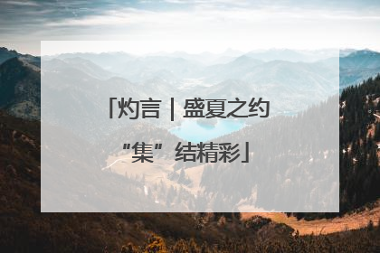 灼言｜盛夏之约 “集”结精彩
