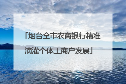 烟台全市农商银行精准滴灌个体工商户发展