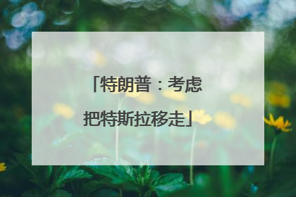 特朗普：考虑把特斯拉移走