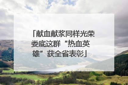 献血献浆同样光荣 娄底这群“热血英雄”获全省表彰