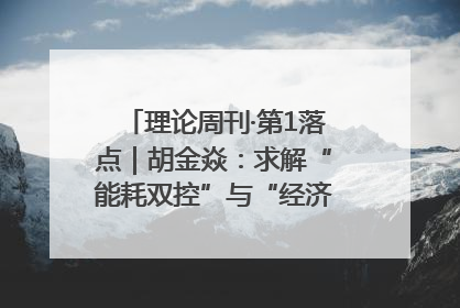 理论周刊·第1落点｜胡金焱：求解“能耗双控”与“经济增长”矛盾