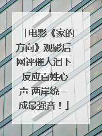 电影《家的方向》观影后网评催人泪下 反应百姓心声 两岸统一成最强音！