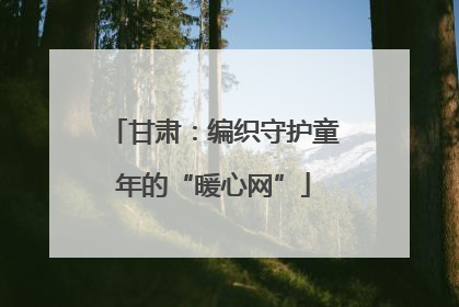 甘肃：编织守护童年的“暖心网”