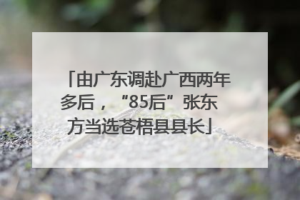 由广东调赴广西两年多后，“85后”张东方当选苍梧县县长