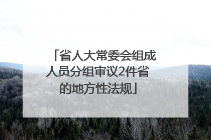 省人大常委会组成人员分组审议2件省的地方性法规