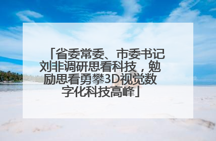 省委常委、市委书记刘非调研思看科技，勉励思看勇攀3D视觉数字化科技高峰