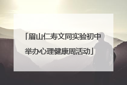 眉山仁寿文同实验初中举办心理健康周活动