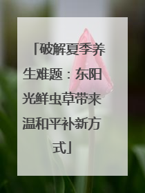 破解夏季养生难题：东阳光鲜虫草带来温和平补新方式