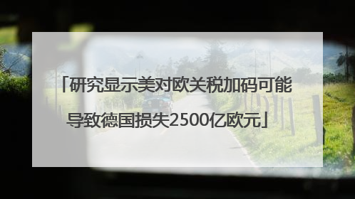 研究显示美对欧关税加码可能导致德国损失2500亿欧元