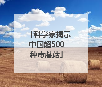科学家揭示中国超500种毒蘑菇