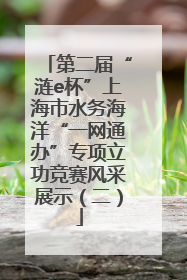 第二届“涟e杯”上海市水务海洋“一网通办”专项立功竞赛风采展示（二）