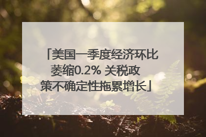 美国一季度经济环比萎缩0.2% 关税政策不确定性拖累增长