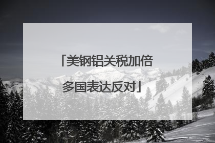 美钢铝关税加倍 多国表达反对