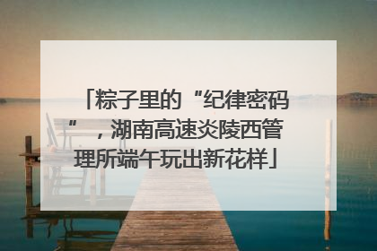 粽子里的“纪律密码”，湖南高速炎陵西管理所端午玩出新花样