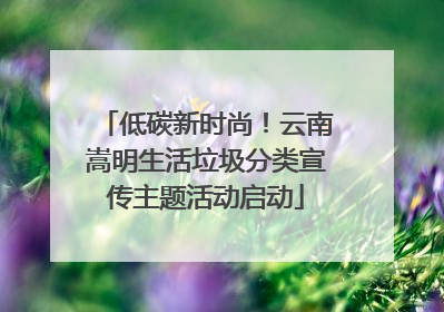 低碳新时尚！云南嵩明生活垃圾分类宣传主题活动启动