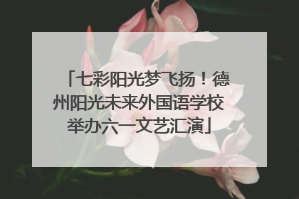 七彩阳光梦飞扬！德州阳光未来外国语学校举办六一文艺汇演