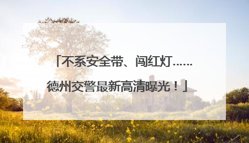 不系安全带、闯红灯……德州交警最新高清曝光！