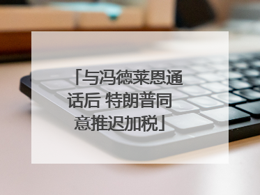 与冯德莱恩通话后 特朗普同意推迟加税