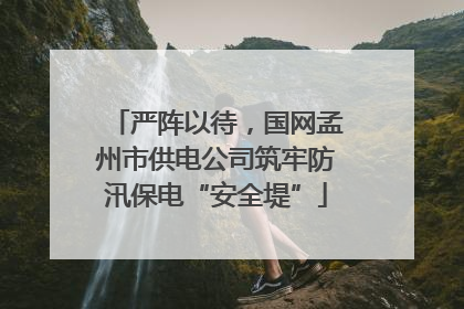 严阵以待，国网孟州市供电公司筑牢防汛保电“安全堤”