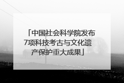 中国社会科学院发布7项科技考古与文化遗产保护重大成果