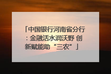 中国银行河南省分行：金融活水润沃野 创新赋能助“三农”