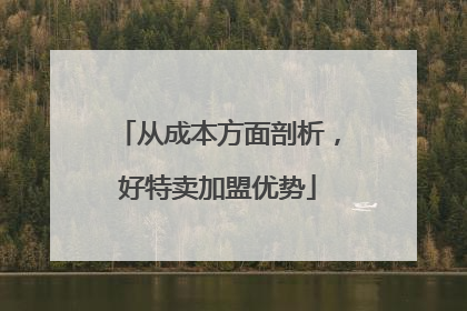 从成本方面剖析，好特卖加盟优势