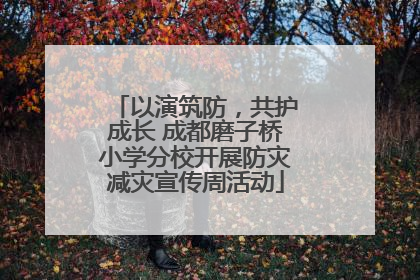 以演筑防，共护成长 成都磨子桥小学分校开展防灾减灾宣传周活动