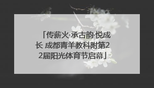 传薪火·承古韵·悦成长 成都青羊教科附第22届阳光体育节启幕