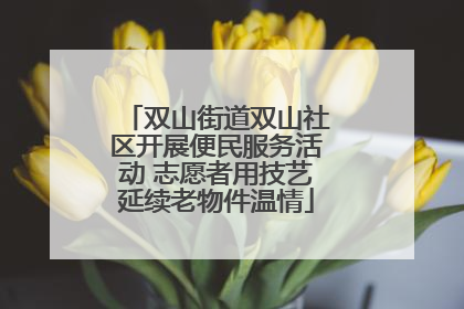 双山街道双山社区开展便民服务活动 志愿者用技艺延续老物件温情