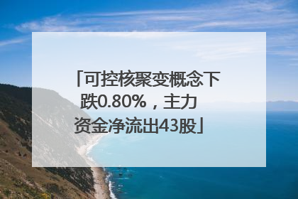 可控核聚变概念下跌0.80%，主力资金净流出43股