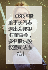 卓尔控股董事长阎志退出众邦银行董事会，多名股东股权遭司法冻结