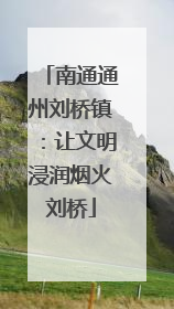南通通州刘桥镇：让文明浸润烟火刘桥