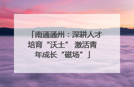 南通通州：深耕人才培育“沃土” 激活青年成长“磁场”