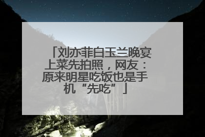 刘亦菲白玉兰晚宴上菜先拍照，网友：原来明星吃饭也是手机“先吃”