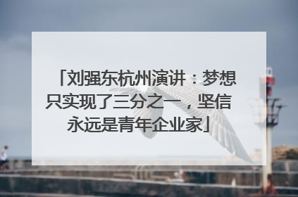 刘强东杭州演讲：梦想只实现了三分之一，坚信永远是青年企业家