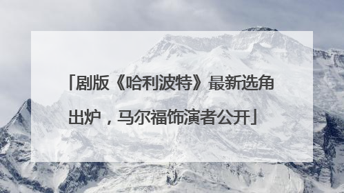 剧版《哈利波特》最新选角出炉，马尔福饰演者公开