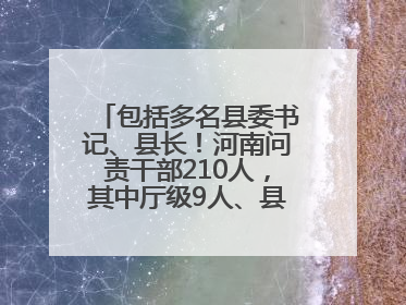 包括多名县委书记、县长！河南问责干部210人，其中厅级9人、县处级71人