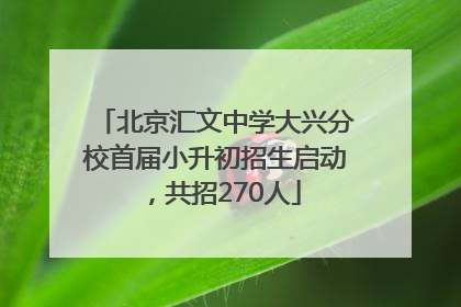 北京汇文中学大兴分校首届小升初招生启动，共招270人