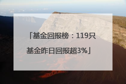 基金回报榜：119只基金昨日回报超3%