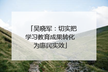 吴晓军：切实把学习教育成果转化为惠民实效