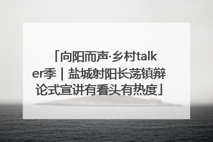 向阳而声·乡村talker季｜盐城射阳长荡镇辩论式宣讲有看头有热度