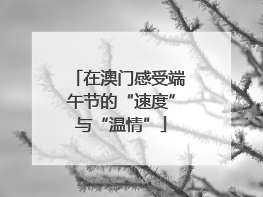 在澳门感受端午节的“速度”与“温情”