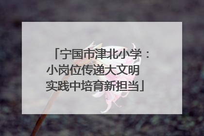 宁国市津北小学：小岗位传递大文明 实践中培育新担当